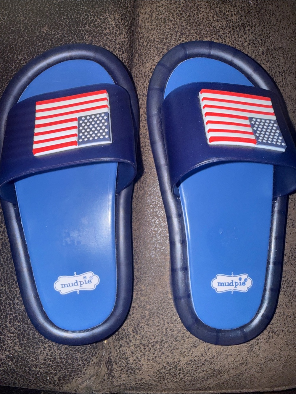 Mud Pie Kids Sandals 4T-5T Toddler American Flag Slides Patriotic, July 4,